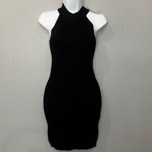 Jdy black ribbed halter bodycon